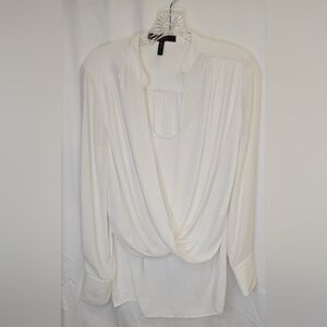 BCBG Cream Drape Blouse